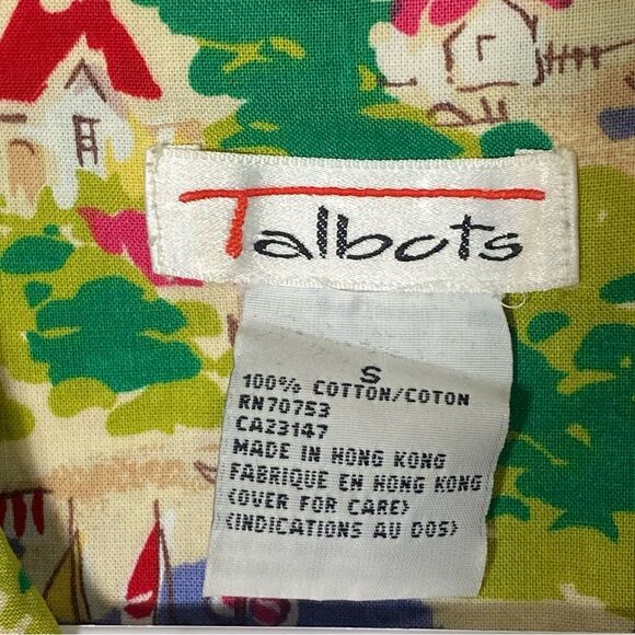 Vintage Talbots Button Up Camp Shirt Blouse Coastal Vacation Women's Size Small - Picture 5 of 12